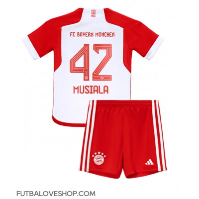 Dres Bayern Munich Jamal Musiala #42 Domáci pre deti 2023-24 Krátky Rukáv (+ trenírky)